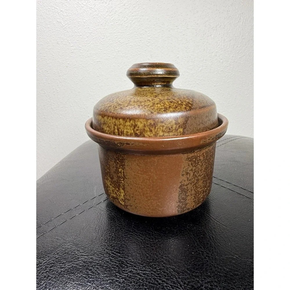 Iron Mountain Stoneware Vintage Pottery Roan Sugar Bowl